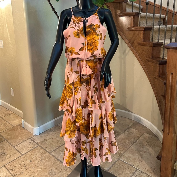 KARINA GRIMALDI Pink Cassandra Ruffled Dress - Picture 1 of 6